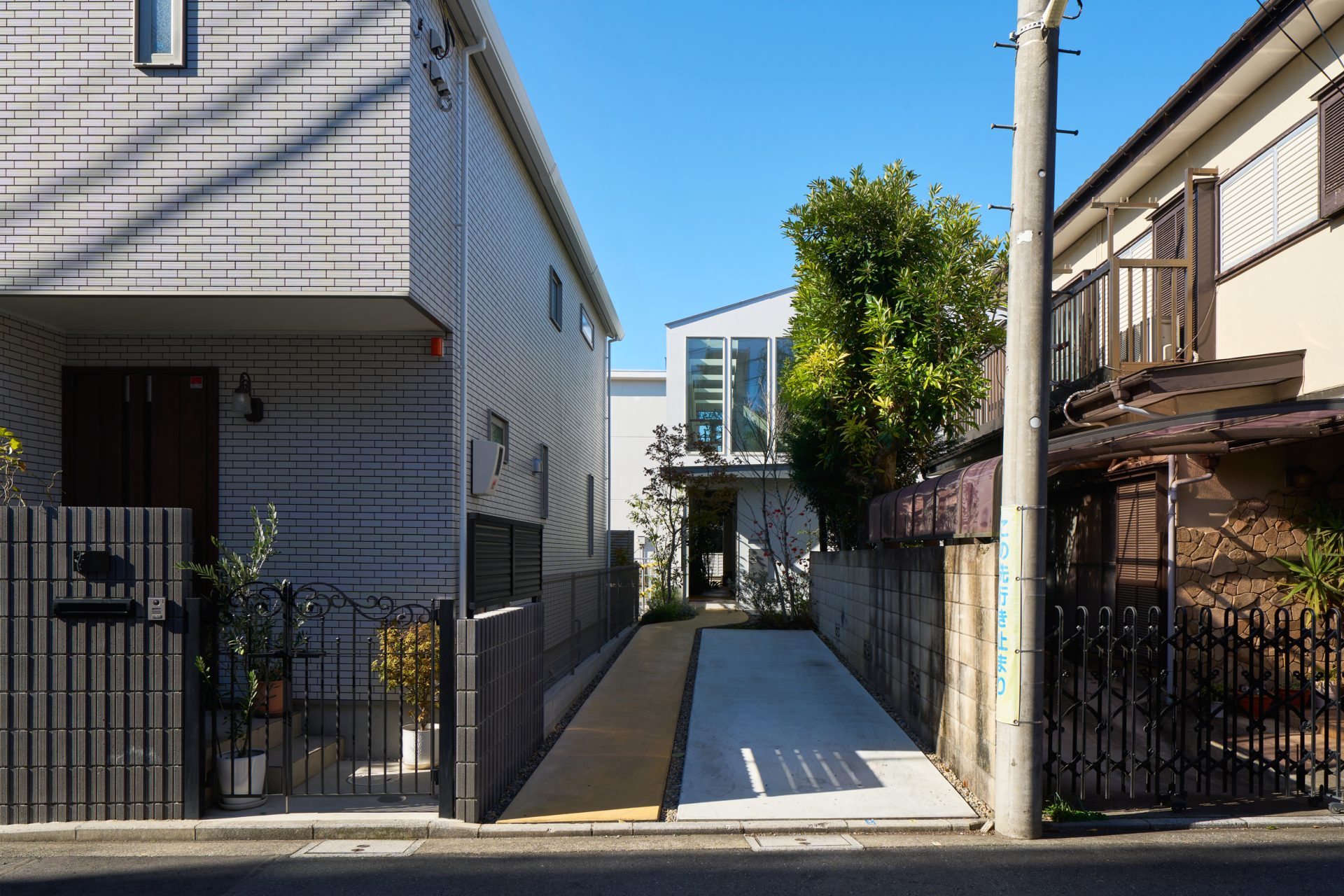 東京武蔵野の木造注文住宅_旗竿地_外観_昼