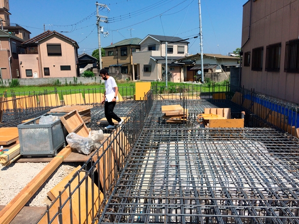 大阪：貝塚の家の配筋検査