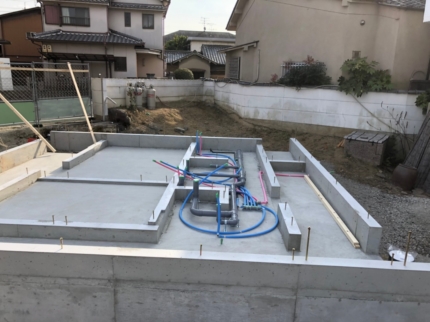奈良京終の家基礎配管
